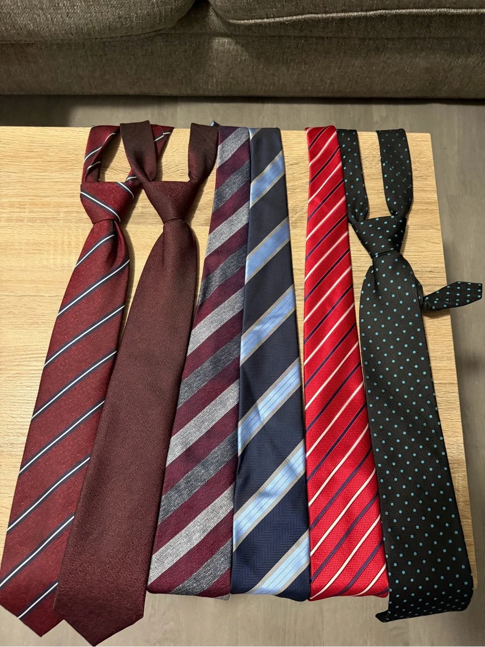 Men's Red and Black Neck Tie Collection - Classic Stripes & Polka Dot